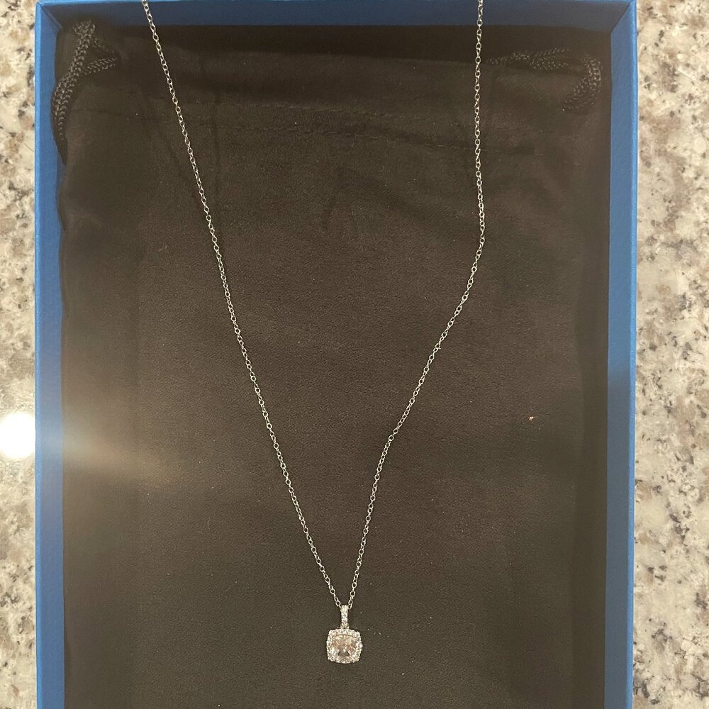 925 Lab-Created White Sapphire Necklace - Brand New